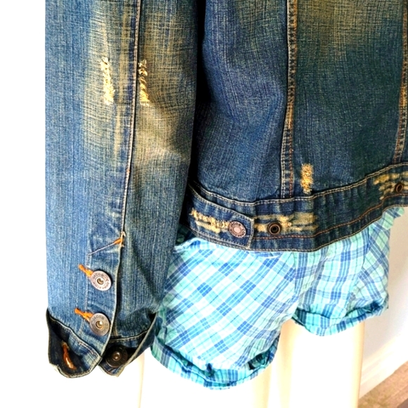 Jacob Connexion Distressed Denim Jacket Size L - Picture 5 of 13